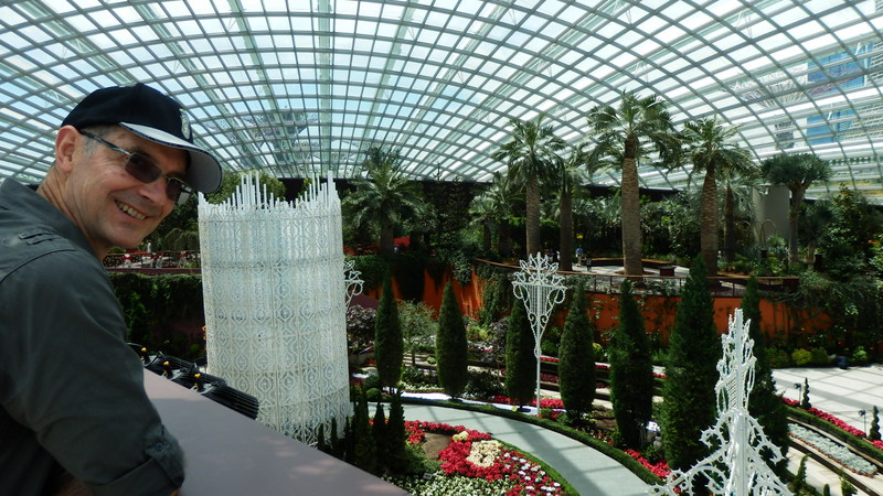 Inside the flower dome