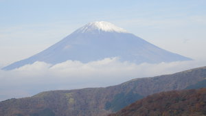 Mt Fuji seemed to float above the clouds.