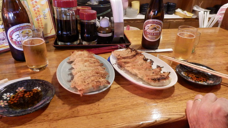 Gyoza and beer, now that is a good lunch.