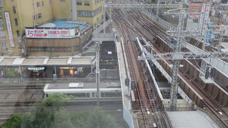 Our hotel had a view of Kyobashi station with its intersecting rail lines.