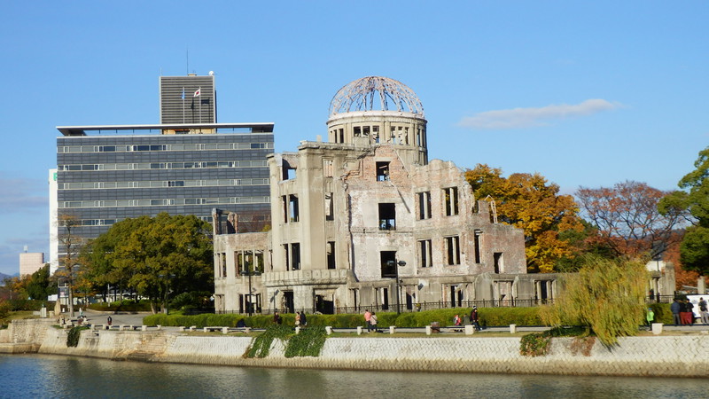 The iconic atomic dome of Hiroshima, left as a reminder.