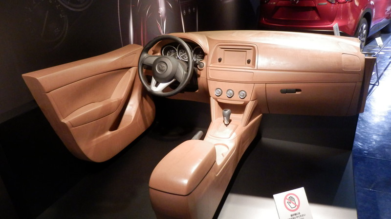 Full size clay model of an interior.