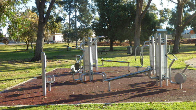 Wow – public gym equipment, just like we use at home.