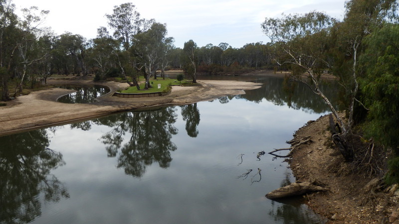 The level of the Murray River looks very low here at Corowa.