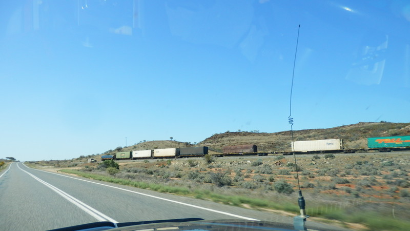 A freight train heading into Broken Hill