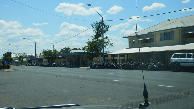 Lots of bikes and bikies outside of the Capella hotel.