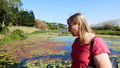 Marian checks out the botanic garden wetland