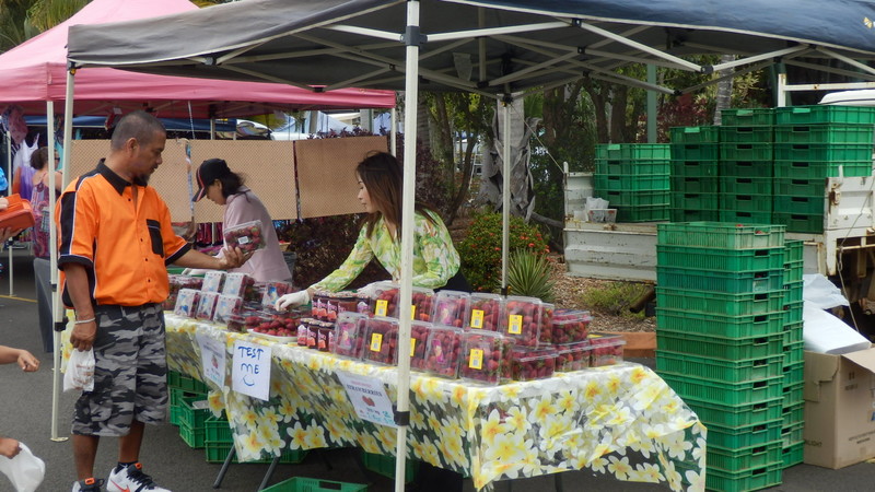 The strawberry stall at the market