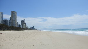 The Surfers Paradise beach seems to go forever