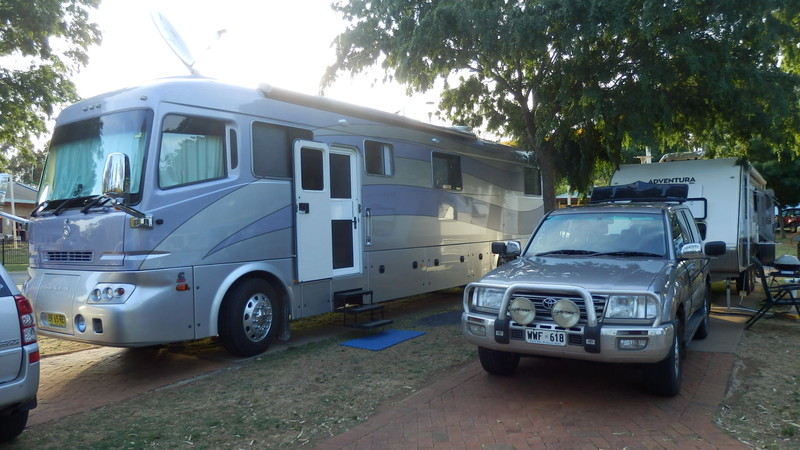 From the front you can see how much larger it is compared to our 4WD and caravan!