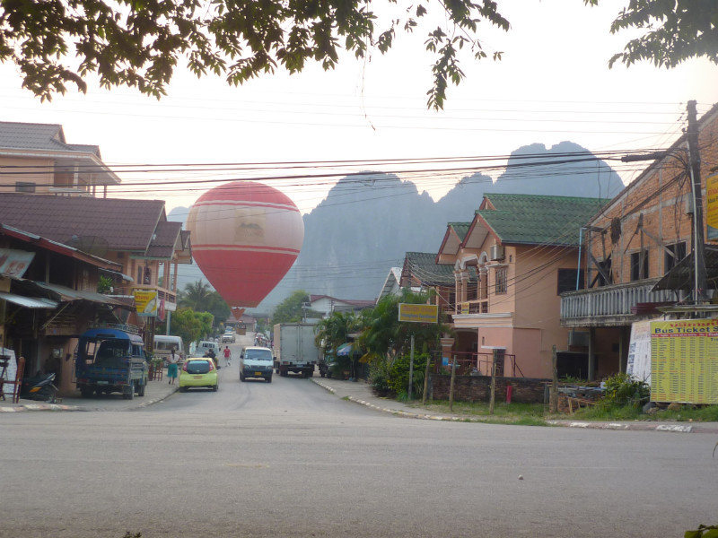 Landing the hot air balloon...in the middle of the street!