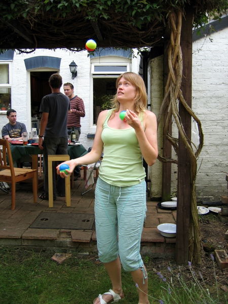 Cathy can juggle!! 