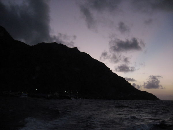 Leaving Saba before sunrise to get the boats over to St.Maarten