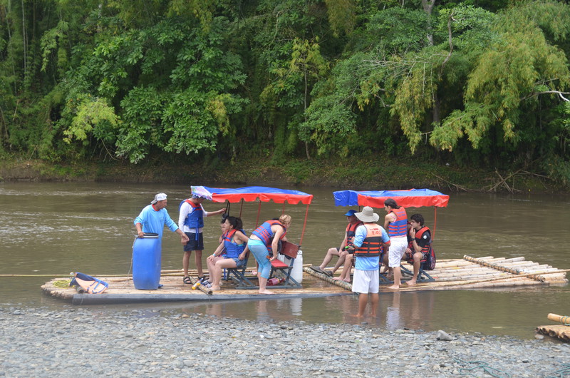110. Banana raft, with tourists