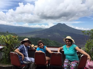 Day 3 - Lunch at Cintamani - backdrop of Mt Batur volcano - 2