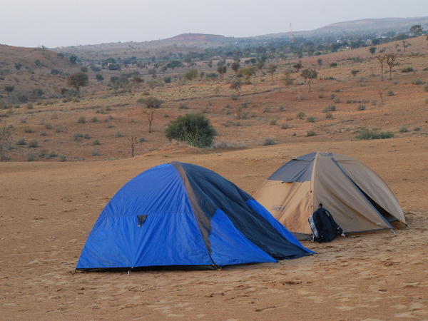 Camping on a dune 