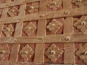 Detail of carved fort door, Jaisalmer