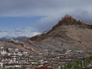 Looking across Gyantse to the Fort
