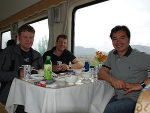 With Marcel and Dennis in the Dining Cart