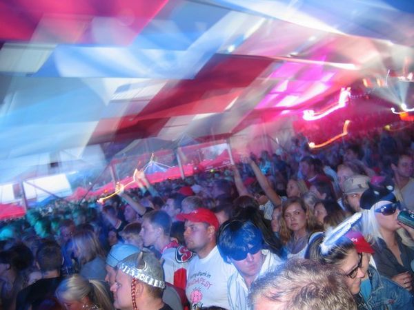 Inside the music tent
