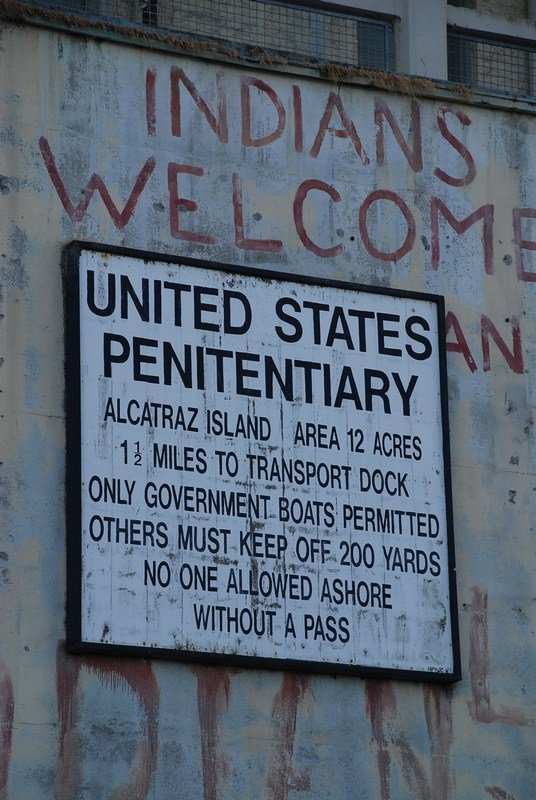 Welcome sign, Alcatraz