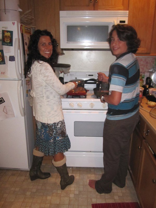 Dionne and Jeremiah cooking