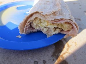 Homemade breakfast burrito