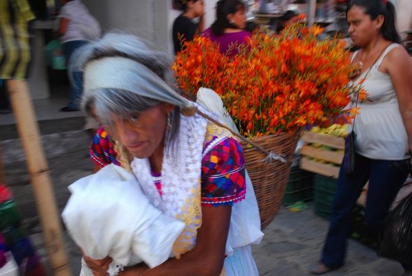 Flower seller, Cuetzalan