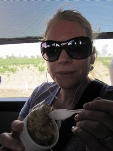 Eating icecream on the bus