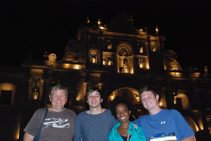 With James, Tiffanei and Jason outside Catedral de Santiago