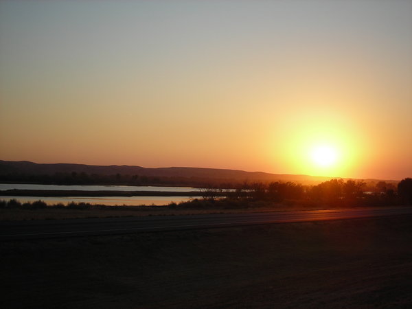 Sunset and Lake Sharpe