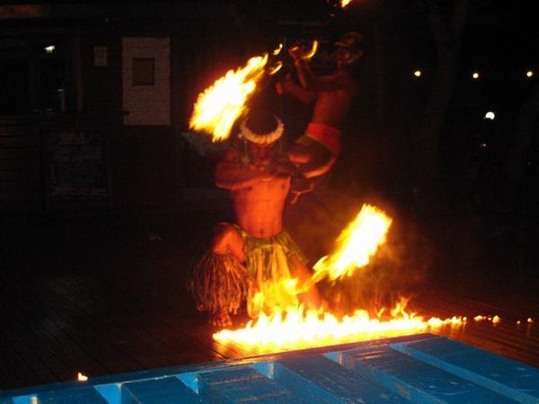 Fire dancing at Korovou Eco Lodge