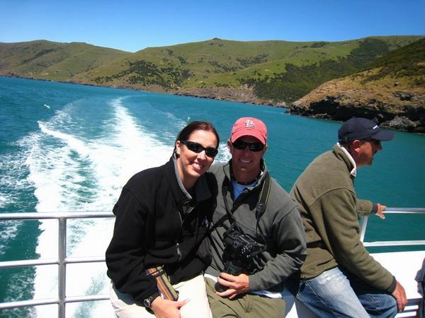 Brit and I on Akaroa Harbour