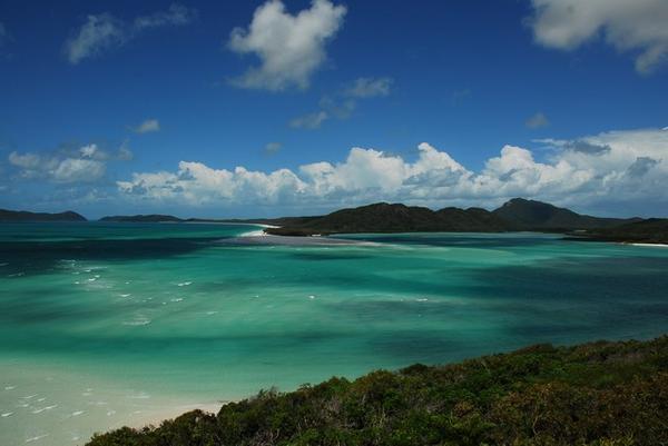 Looking out over Whitehaven Beach