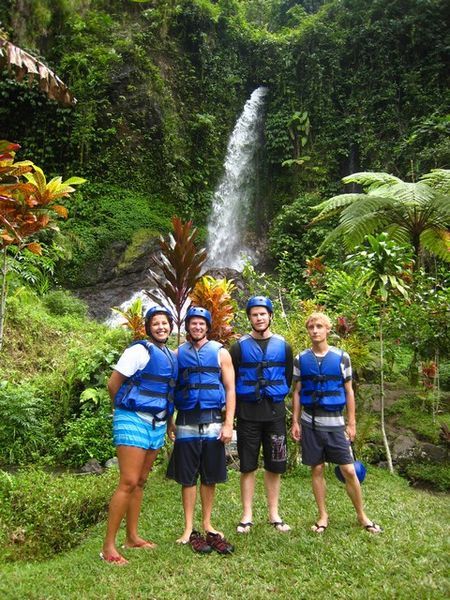 My rafting group in front of the waterfall