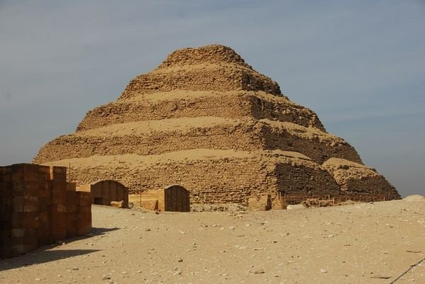 The step pyramid of King Djoser at Saqqara.