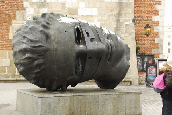 Sculpture in the square.