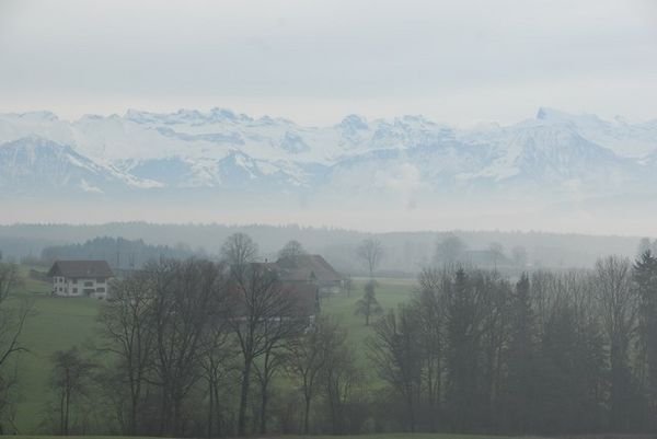 The quiet countryside of Switzerland.