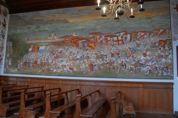 Picture of the battle inside the church.