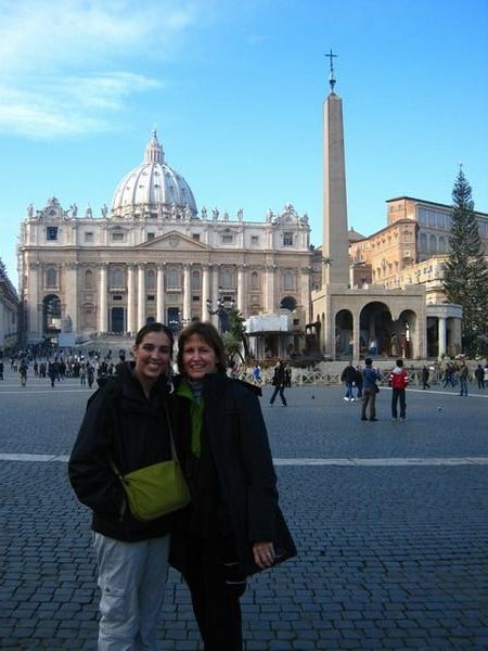 Mom and I in Piazza San Pietro