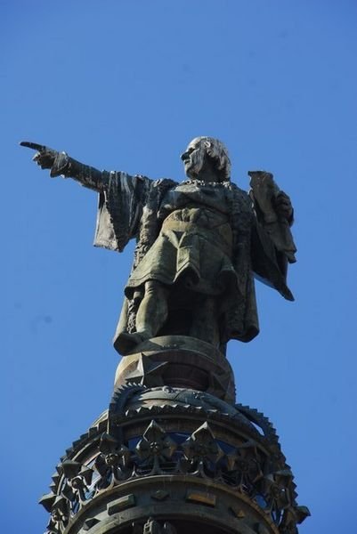 Christopher Columbus looking towards the Americas.