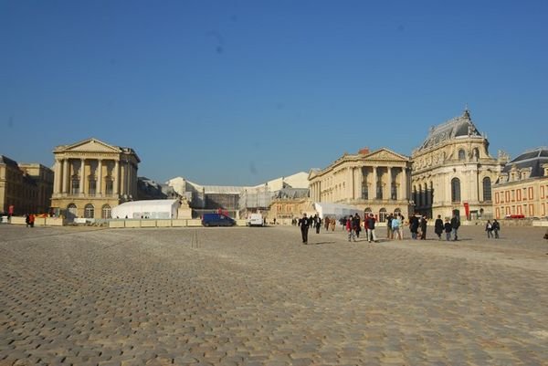 The front of Versailles Palace.