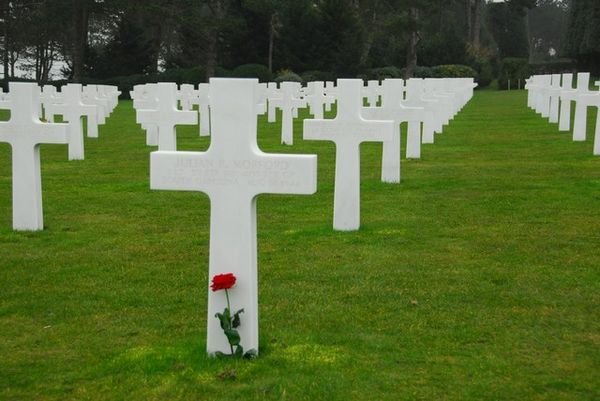 Gravestones at Normandy American Cemetery.
