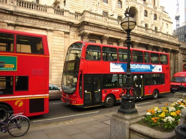The new double-decker busses in London.