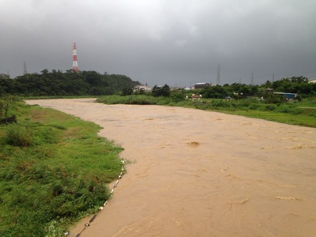 Tengan River in flood