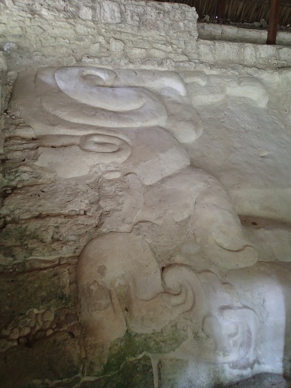 Preserved stone carving at Yaxha.