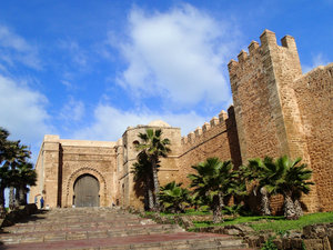 The main gate of the Kasbah (notice the sky is awesome!)