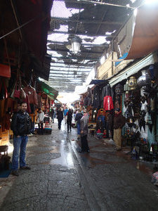 Ann in the market in Rabat.