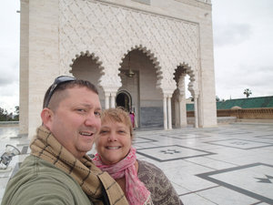 Clay and Ann at the mausoleum of King Mohammed V 
