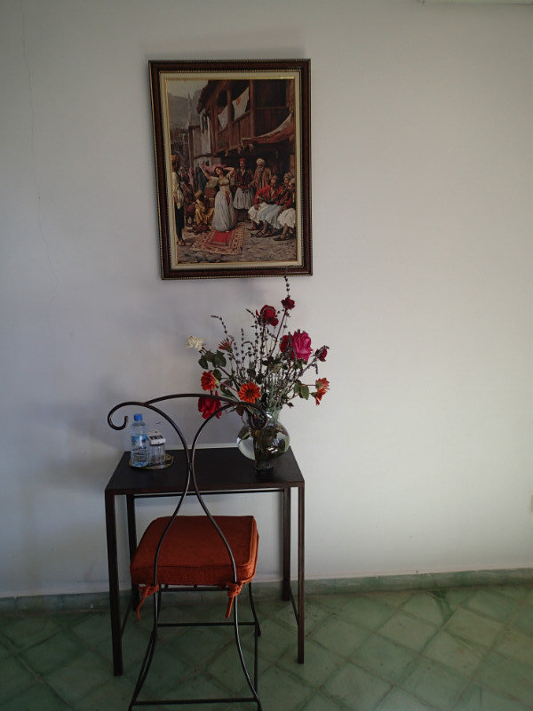 A quaint writing desk in our room.